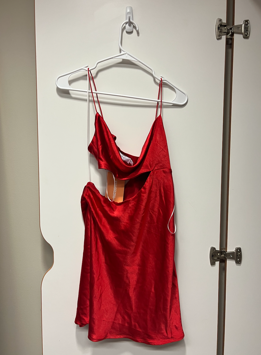 Red cut-out silk dress (size 8)