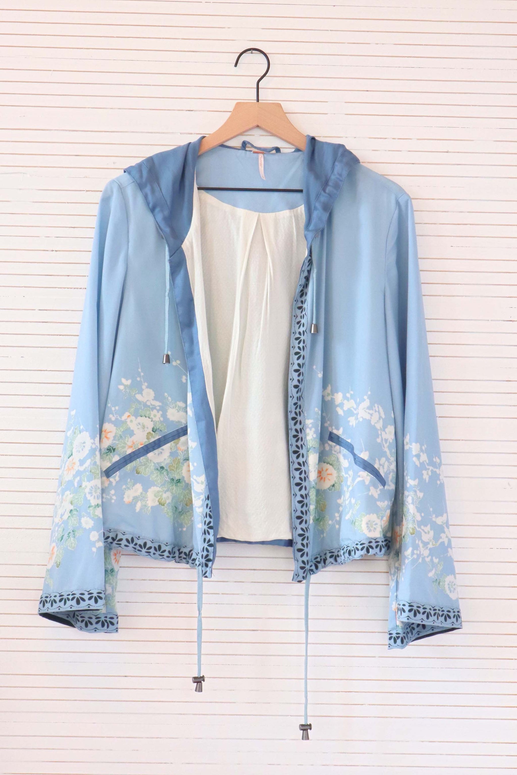 Blue Floral Kimono Jacket