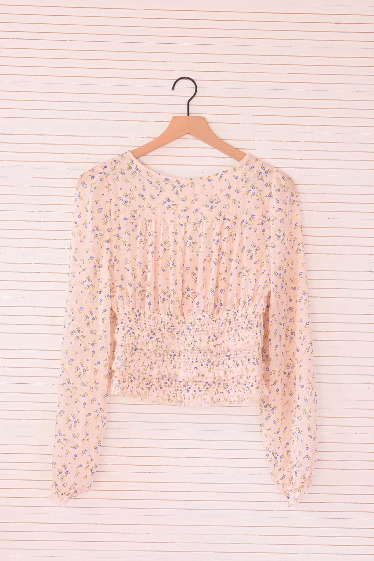 Free People Floral Long Sleeve Blouse