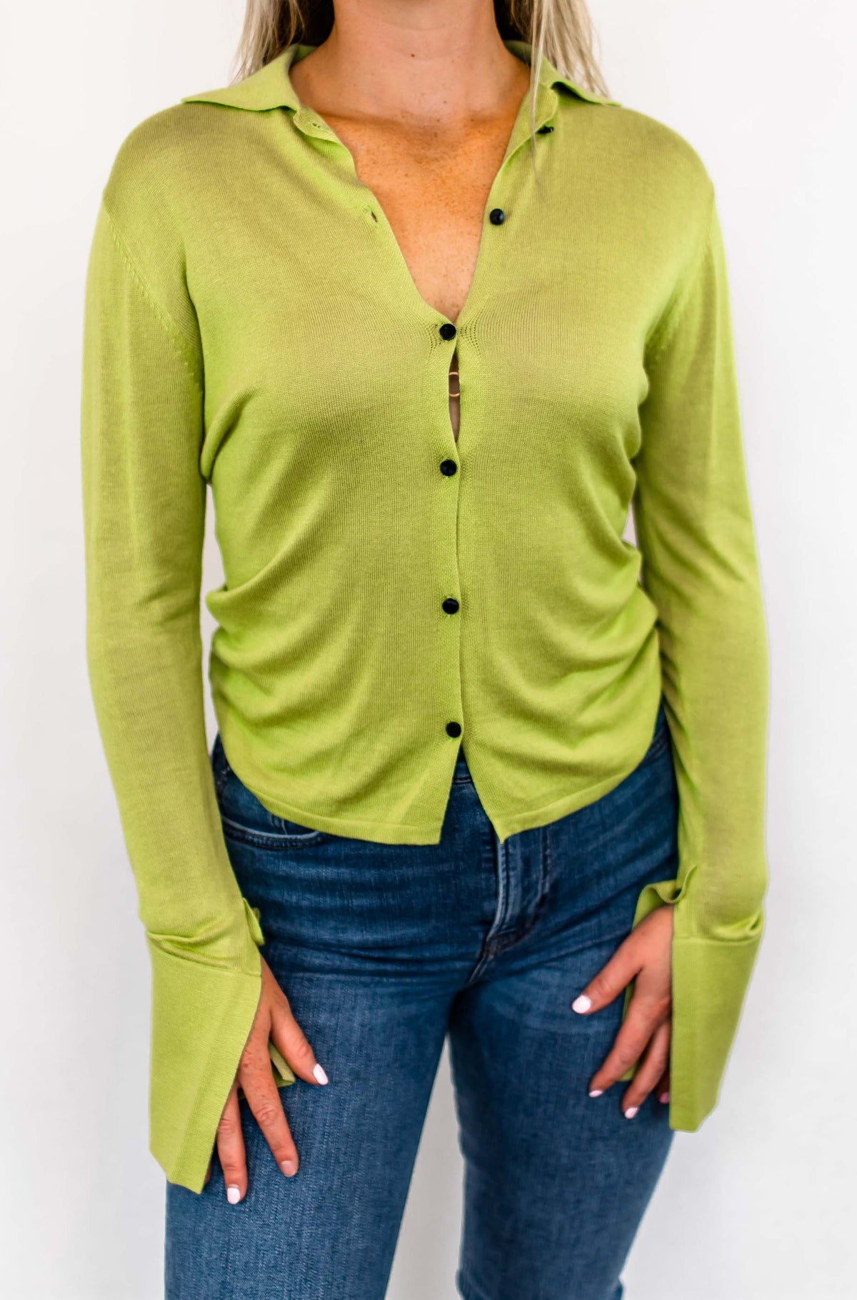 Spencer Knit Top in Green (2)