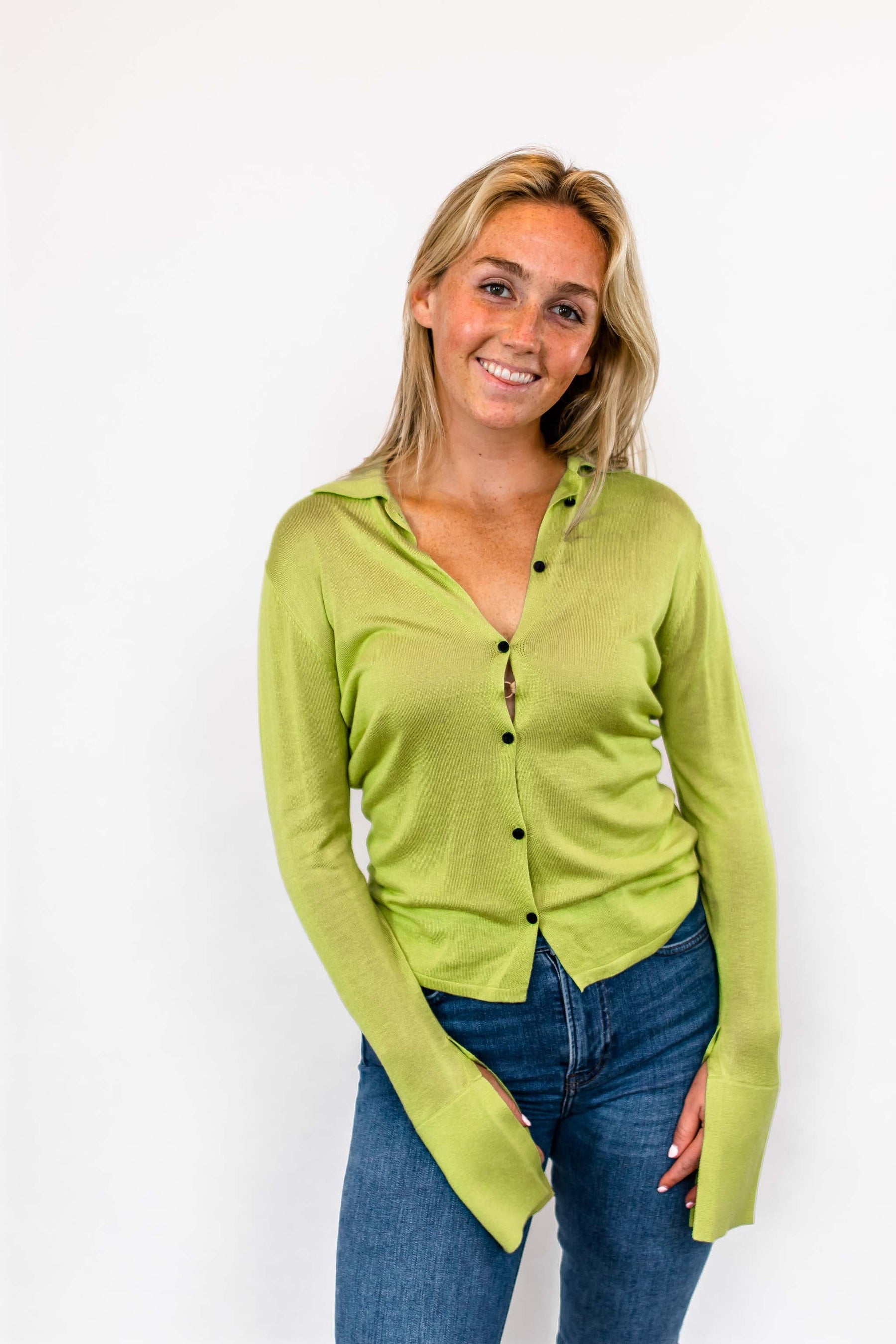 Spencer Knit Top in Green (4)