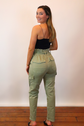Safari Belted Pant in Washed OD